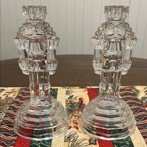 Crystal Nutcracker Candle Holders